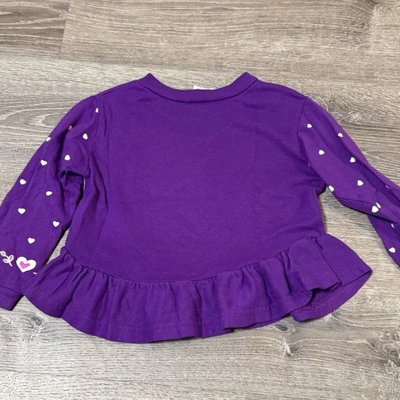 Vintage 90s Kittens in Teacups Ruffle Top hearts pastel 4T Toddler - Picture 2 of 6